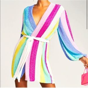 Retrofete Gabrielle robe in unicorn stripes